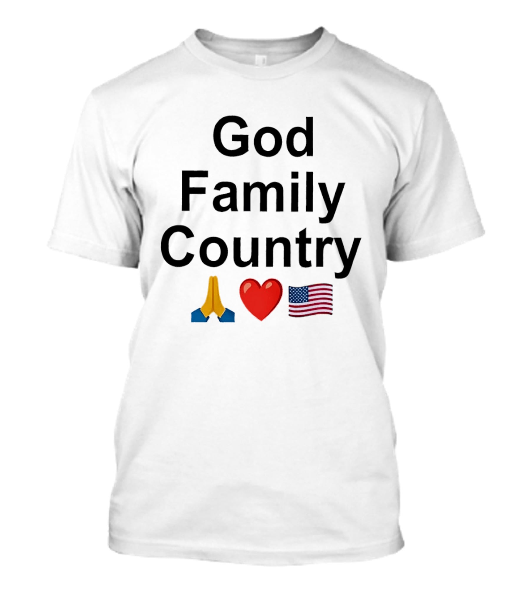 God Family Country Praying Hands Heart USA Flag T-Shirt