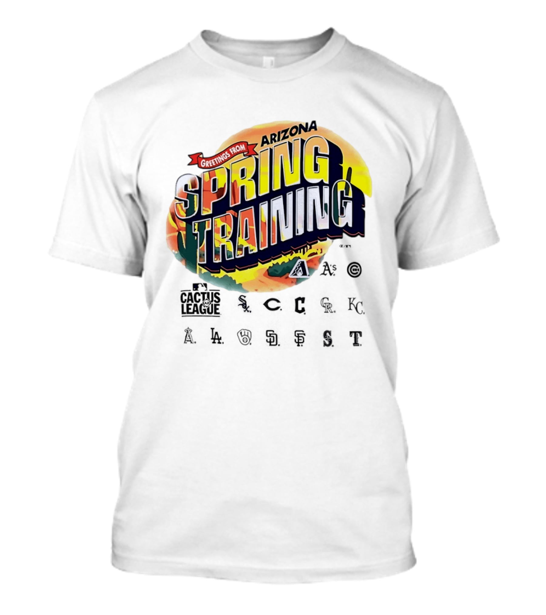 Greetings From Arizona Spring Training With Cactus And Baseball T-Shirt