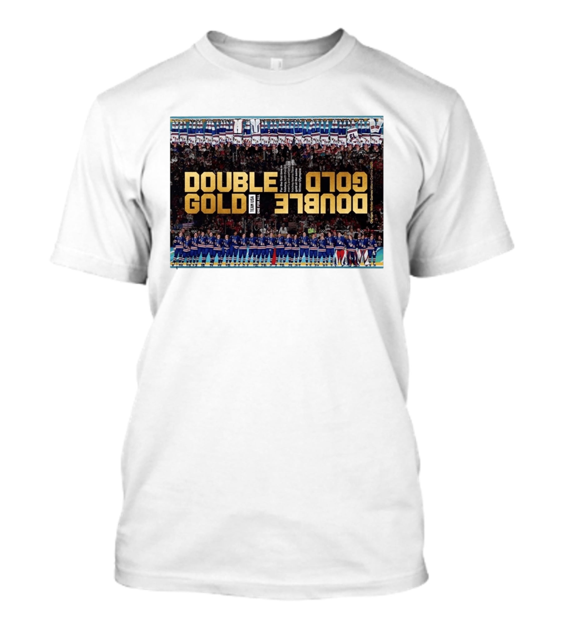 USA Team Double Gold Hockey Olympic Winter Milano Cortina 2026 T-Shirt