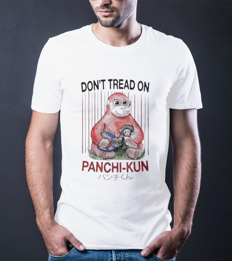 Don't Tread On Panchi Kun Cute Sloth Hugging Blue Teddy Bear T-Shirt