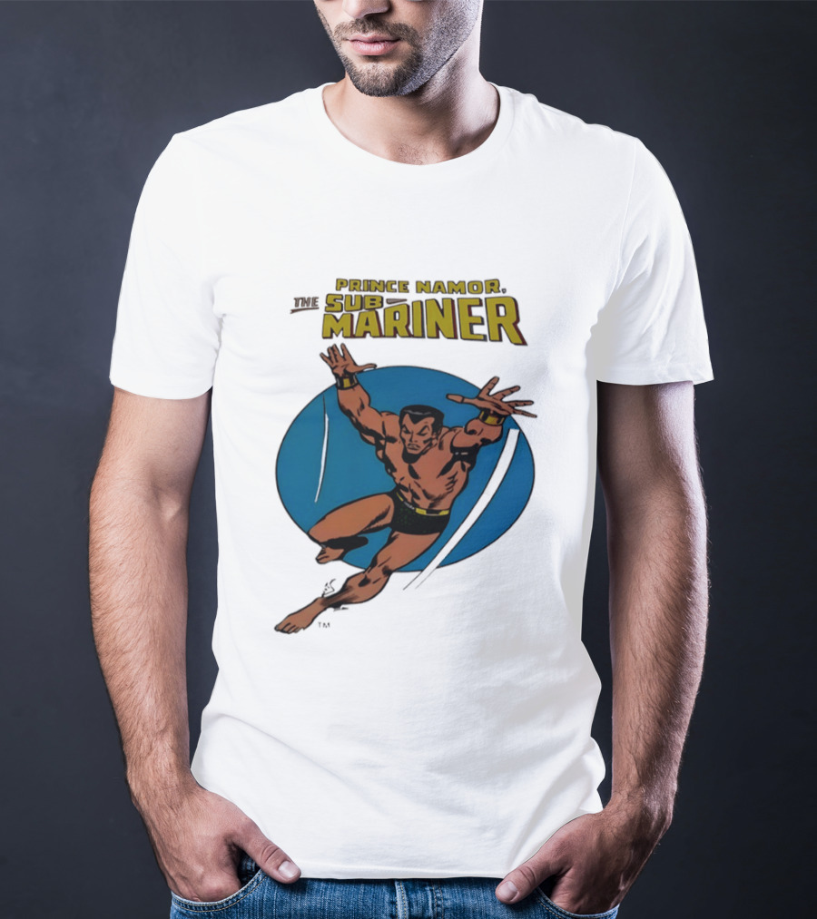 Prince Namor The Sub Mariner Iconic Comic Character Retro Dive T-Shirt