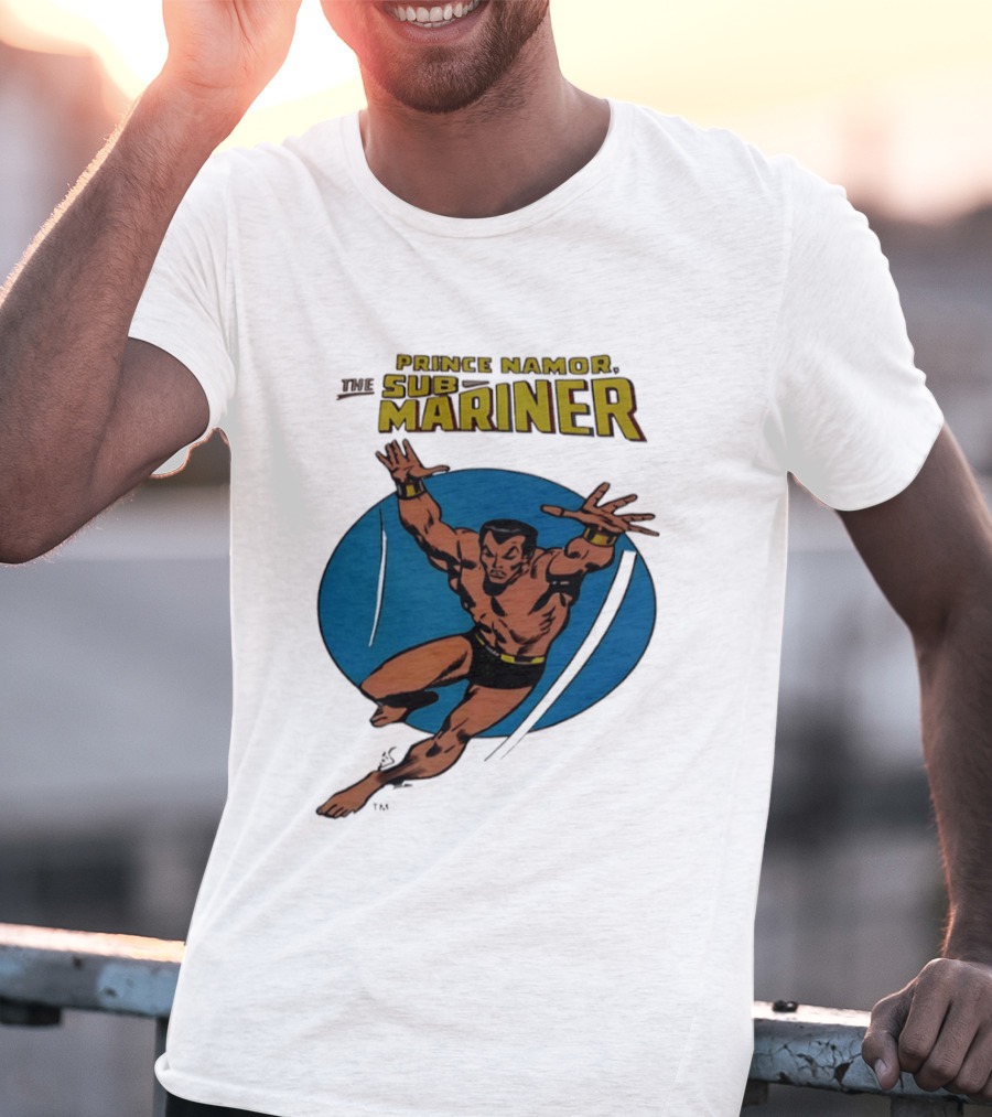 Prince Namor The Sub Mariner Iconic Comic Character Retro Dive T-Shirt