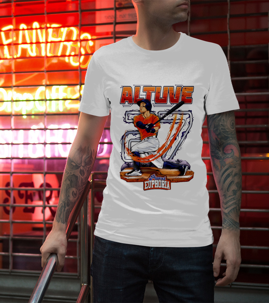 Altuve 27 Planet Euphoria Houston Astros Hand Drawn T-Shirt