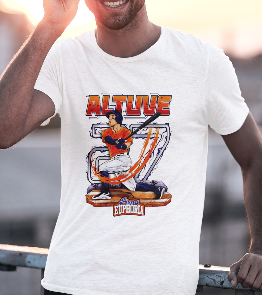 Altuve 27 Planet Euphoria Houston Astros Hand Drawn T-Shirt