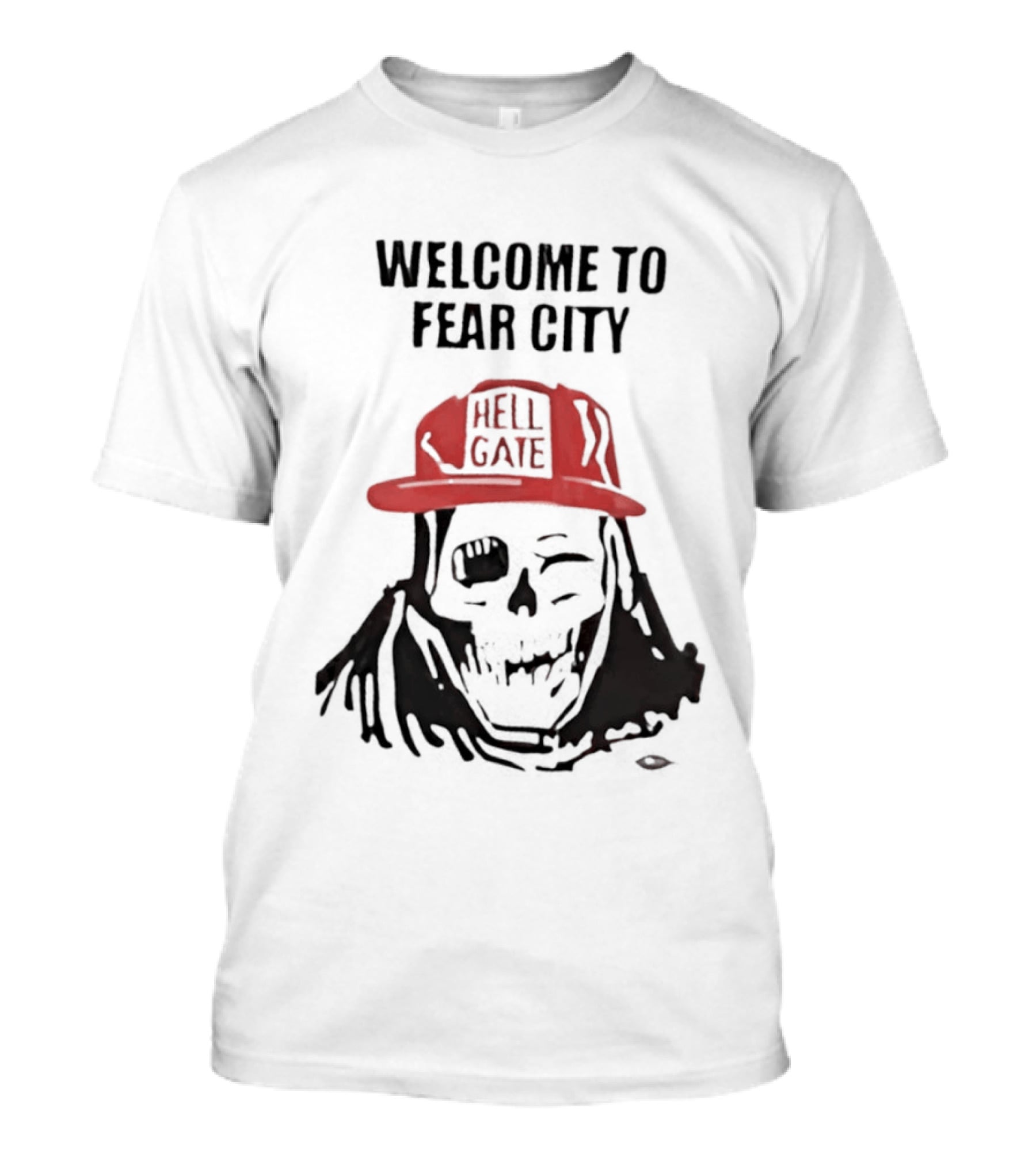 Welcome To Fear City Skull Hell Gate Cap T-Shirt