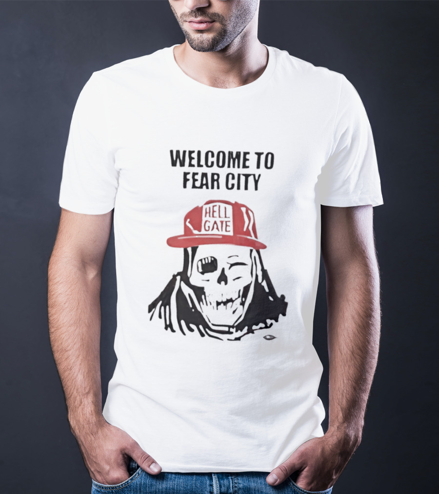 Welcome To Fear City Skull Hell Gate Cap T-Shirt