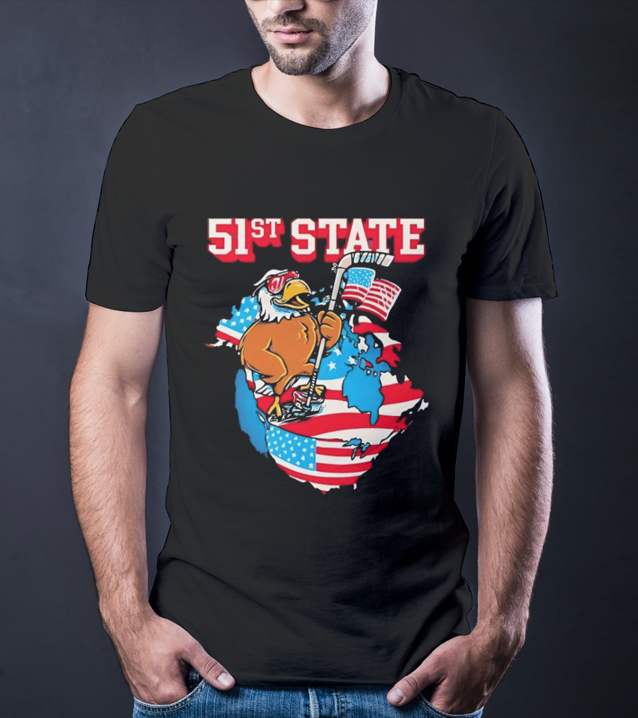51st State American Eagle Pocket Flag T-Shirt