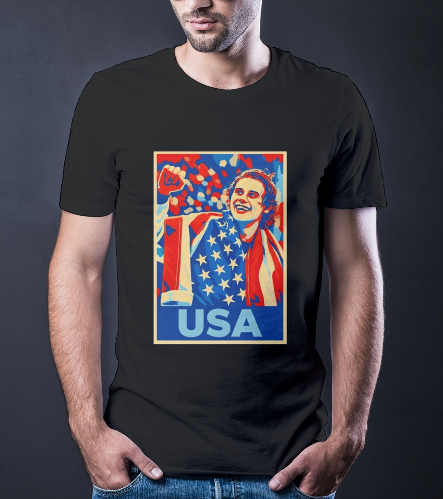 USA Hockey Celebration Jack Hughes Fan Hope Gift Idea T-Shirt