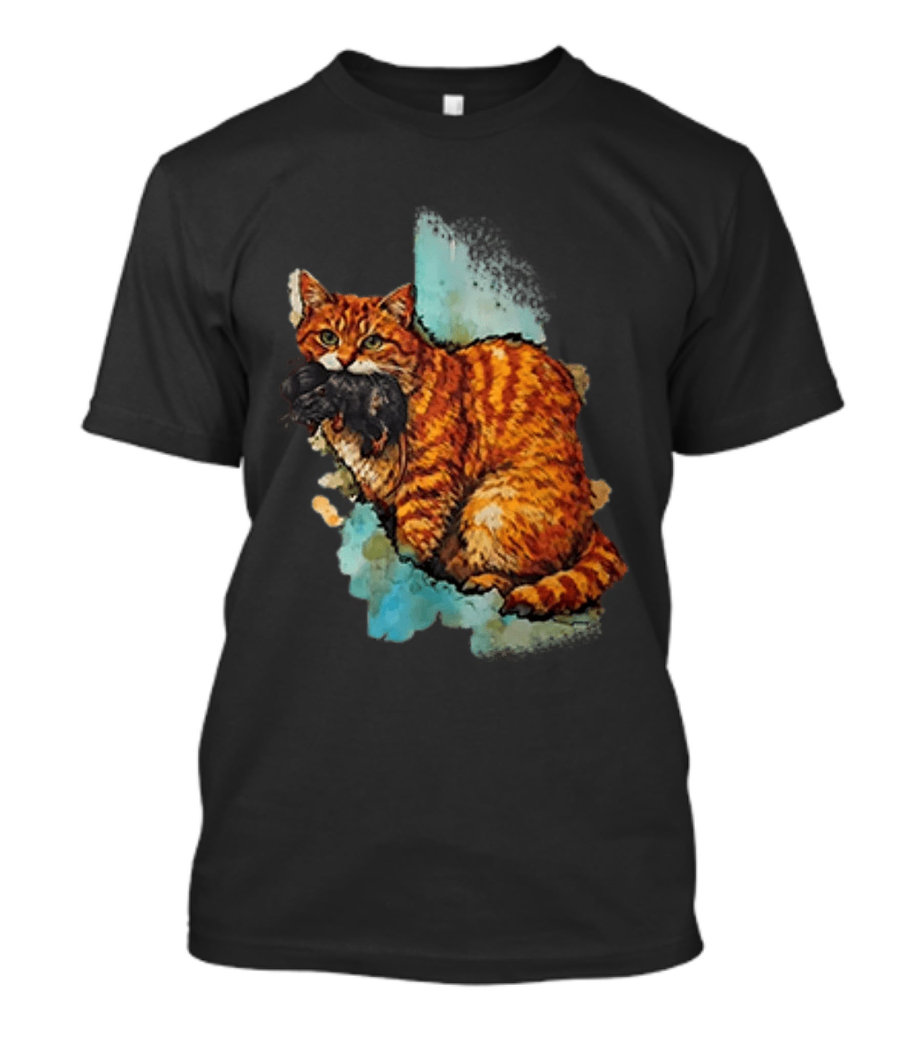 Iran Map Orange Tabby Cat With Mouse T-Shirt