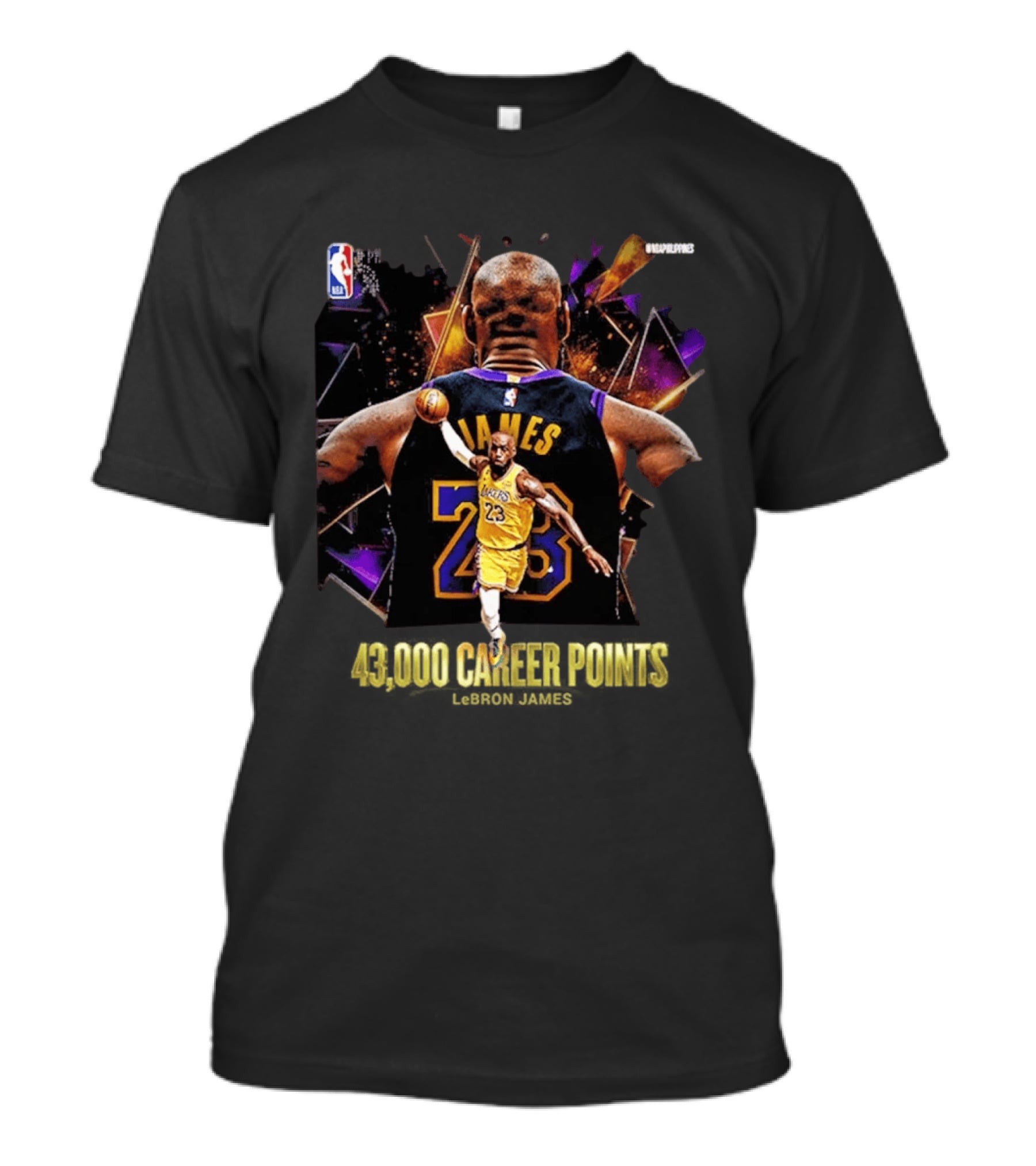 LeBron James NBA 43000 Career Points Achievement 23 Lakers T-Shirt