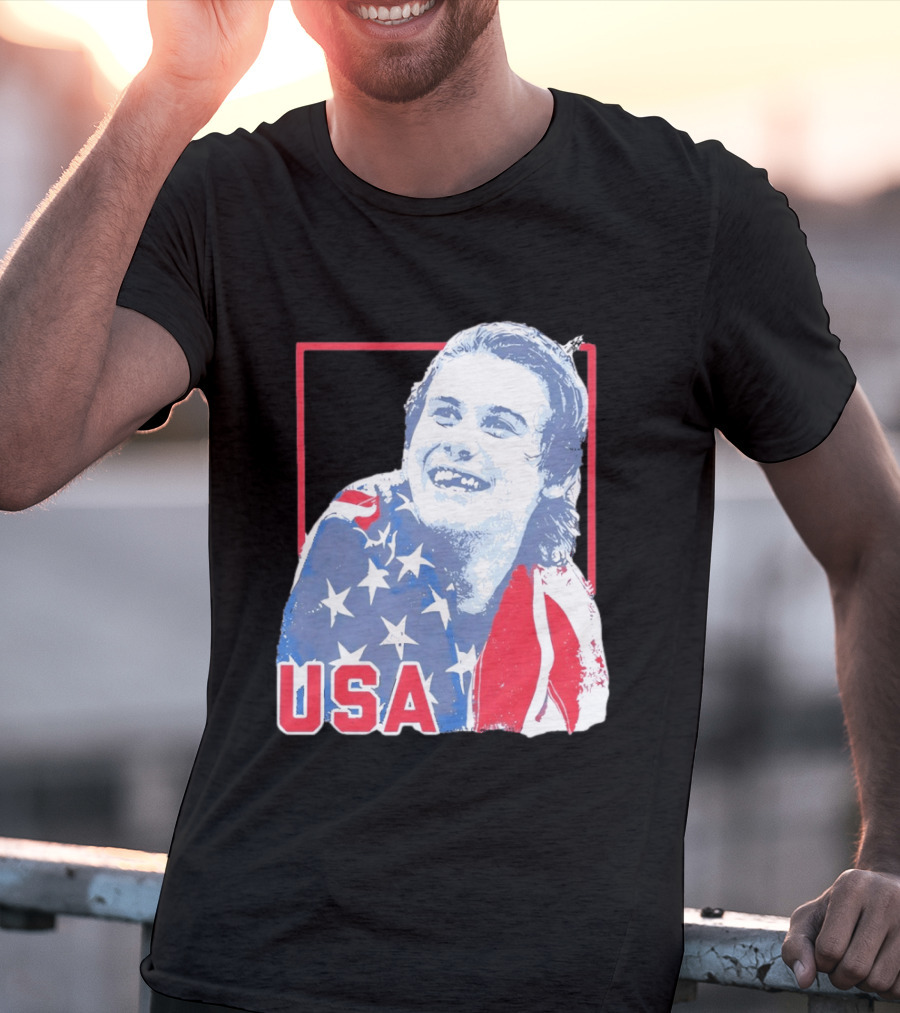 Jack Hughes USA Flag 2026 Hockey T-Shirt