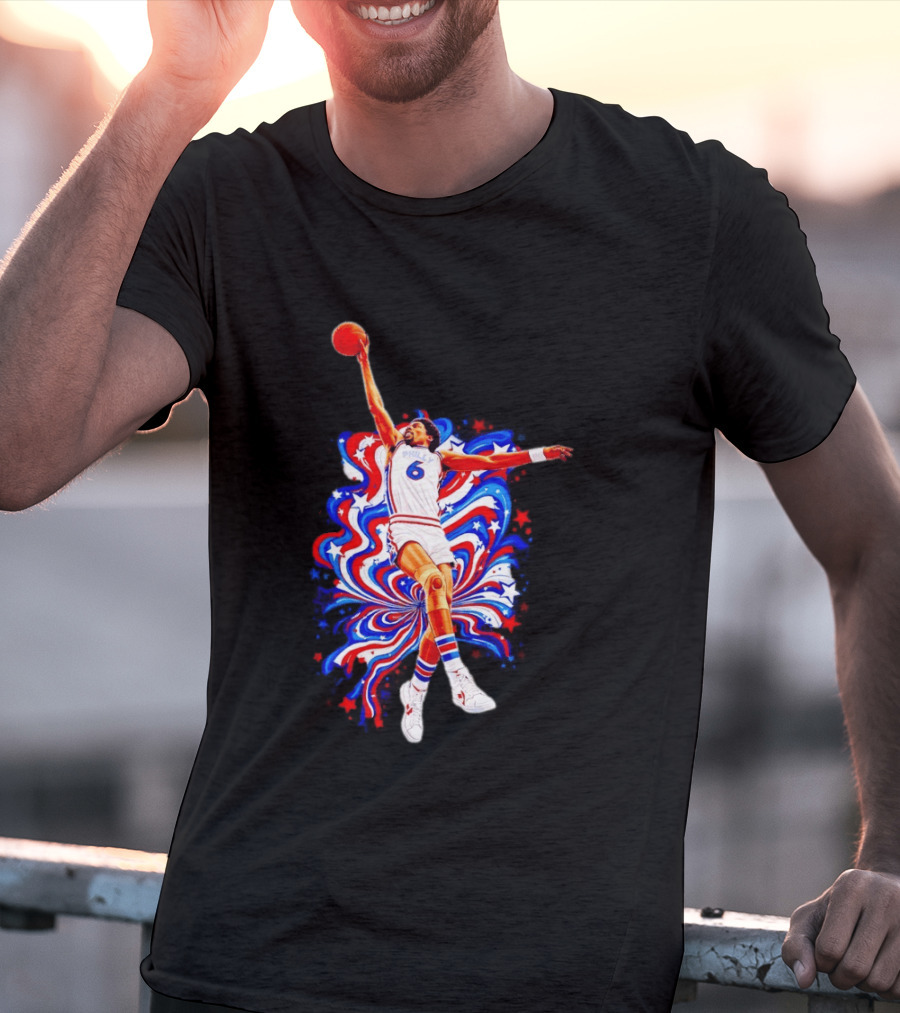 Philadelphia 76ers Julius Erving Dr. J Phunkadelic Slam Dunk T-Shirt