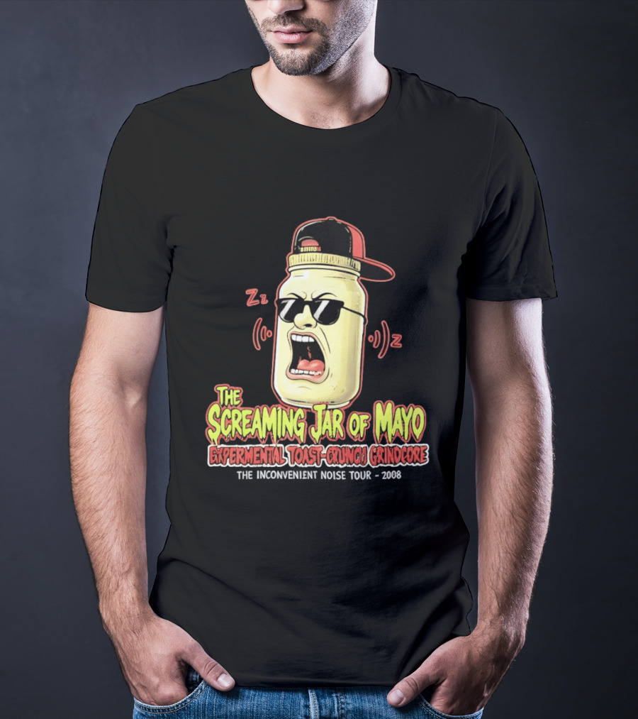 The Screaming Jar Of Mayo Experimental Toast Crunch Grindcore The Inconvenient Noise Tour 2008 T-Shirt