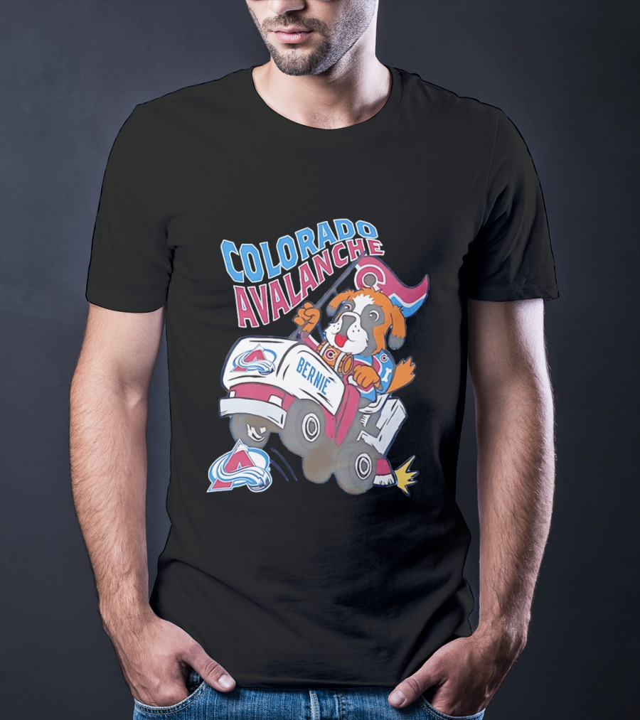 Colorado Avalanche Bernie Mascot Dog With Hockey Zamboni T-Shirt