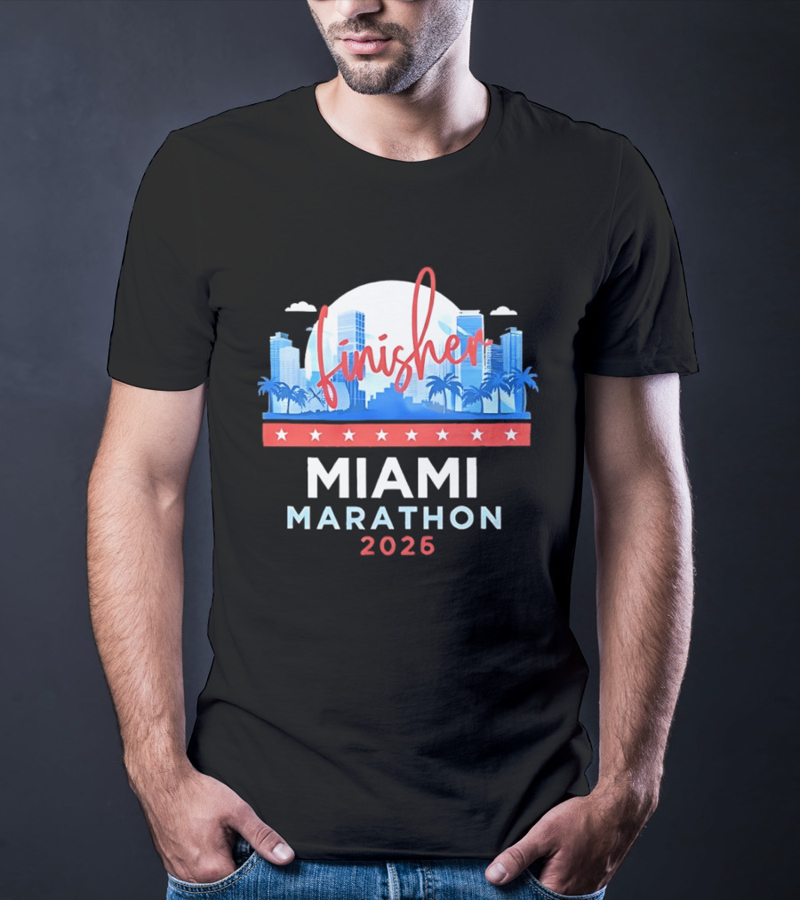 Finisher Miami Marathon 2026 City Skyline Florida T-Shirt