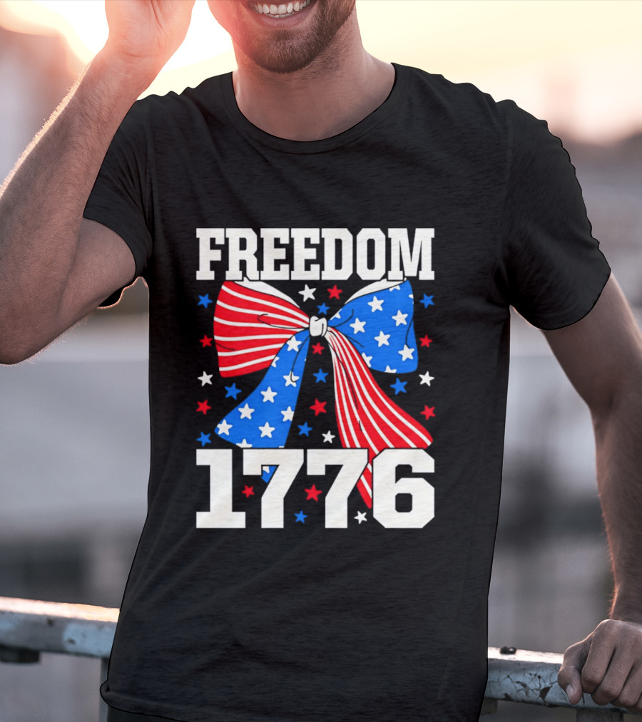 Freedom 1776 Patriotic Bow American Stars And Stripes T-Shirt