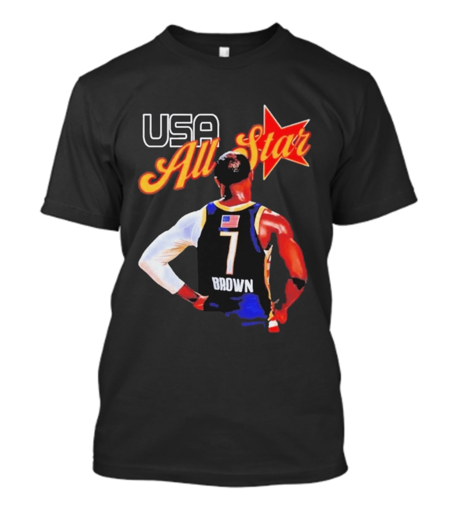 USA All Star 7 Brown Jersey 5X Champion JB T-Shirt