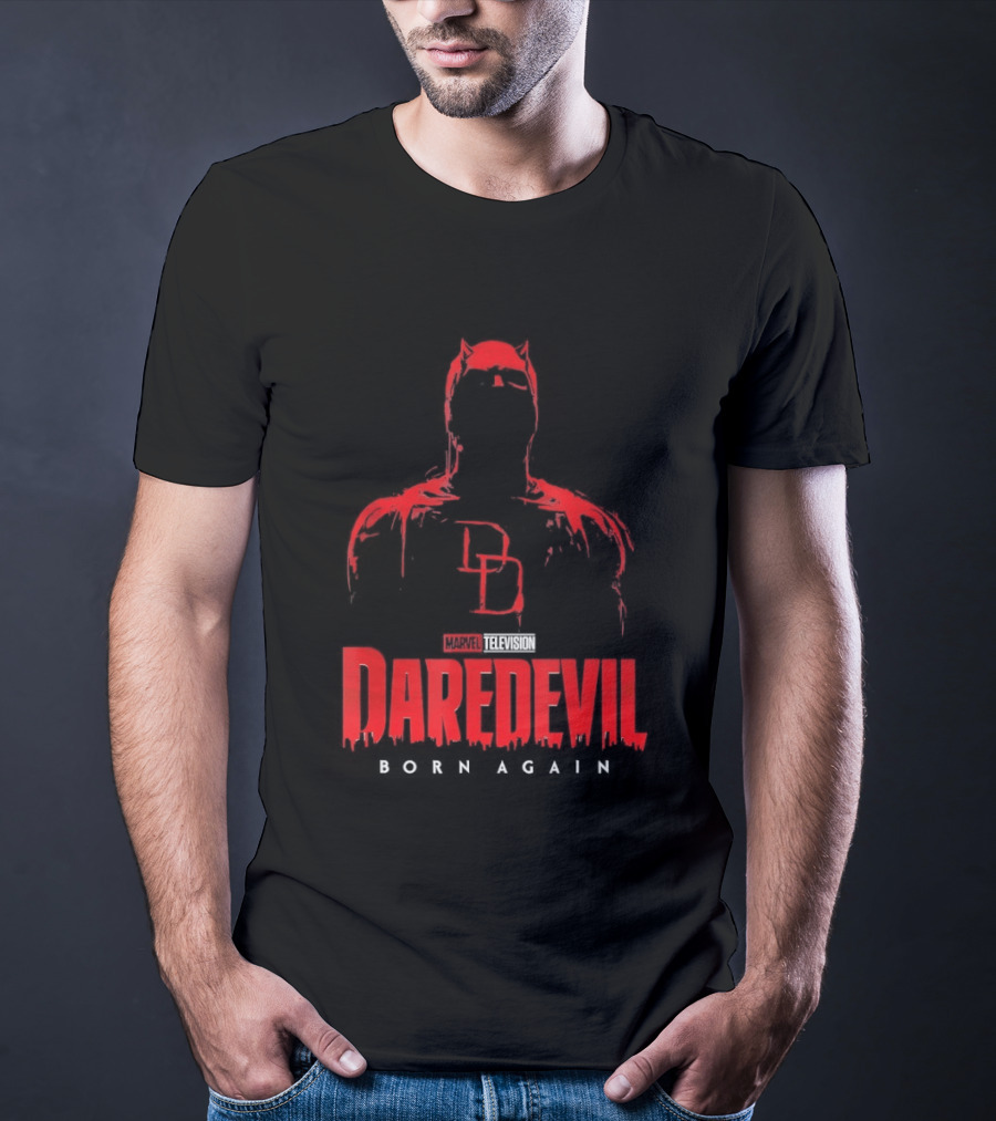 Marvel Daredevil Born Again DD Silhouette Red T-Shirt