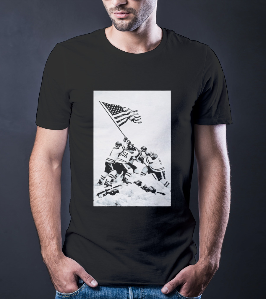USA Hockey Celebration American Flag Olympic Milano Cortina 2026 T-Shirt