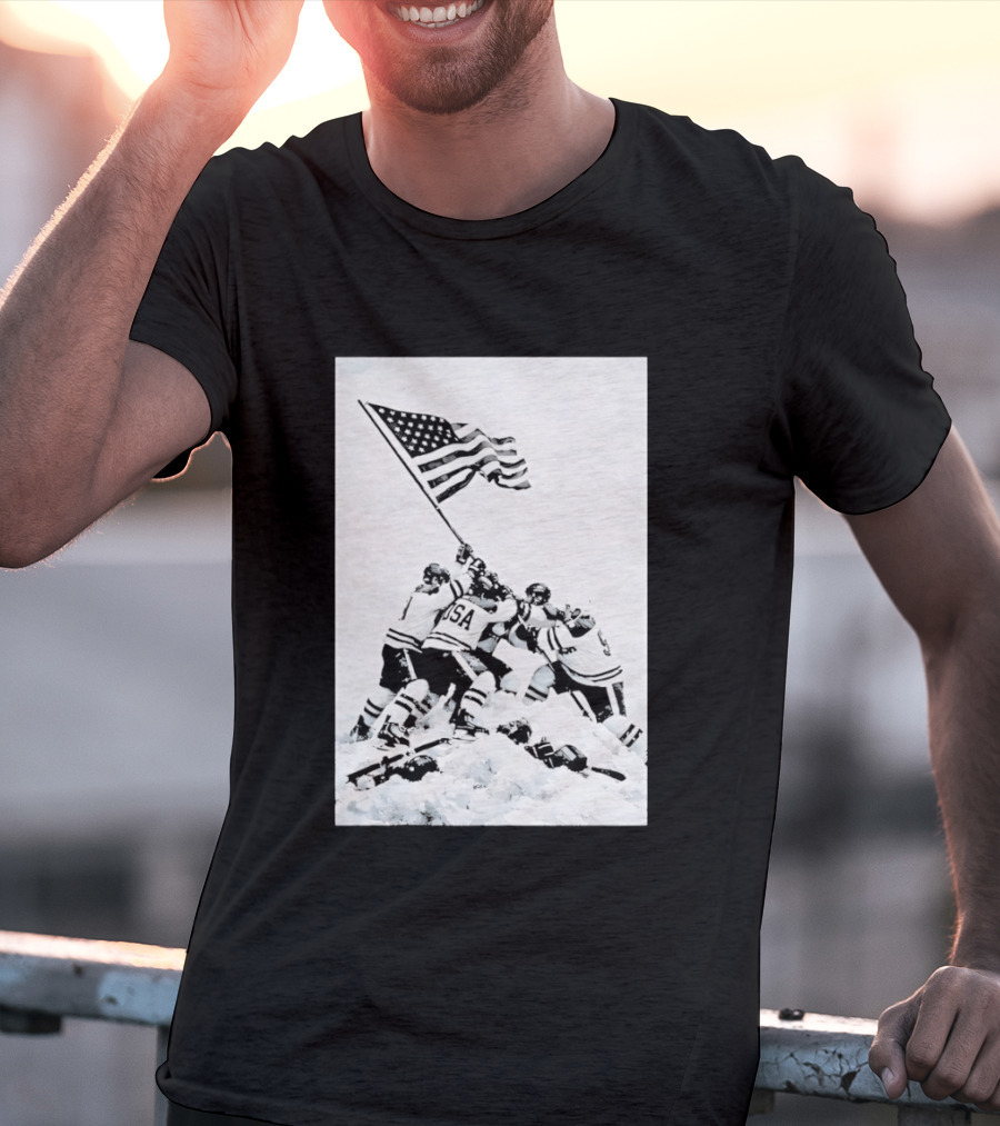 USA Hockey Celebration American Flag Olympic Milano Cortina 2026 T-Shirt