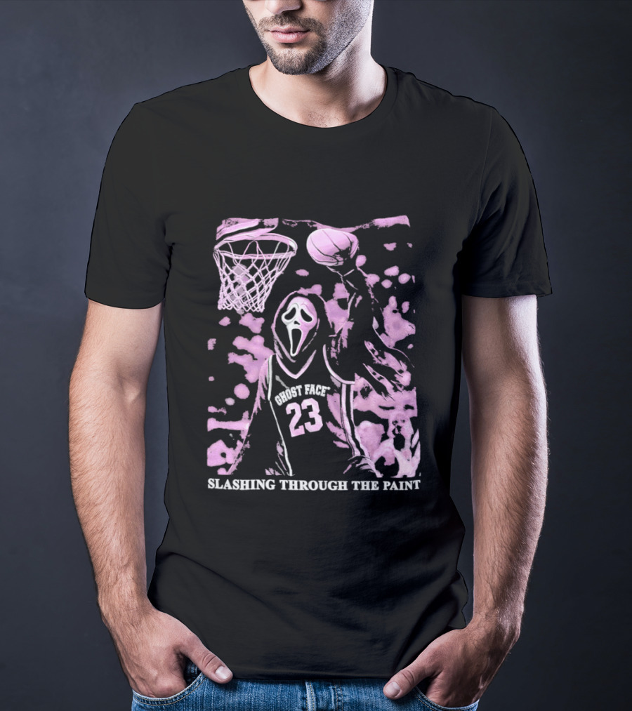 Ghost Face 23 Dunking Basketball Slashing Through The Paint T-Shirt
