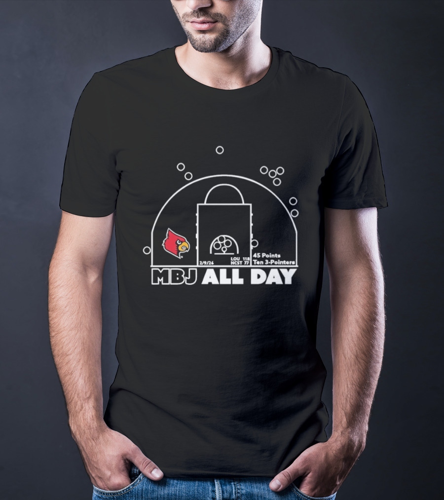 Louisville Cardinals MBJ All Day Basketball 45 Points 2026 Reclassified T-Shirt