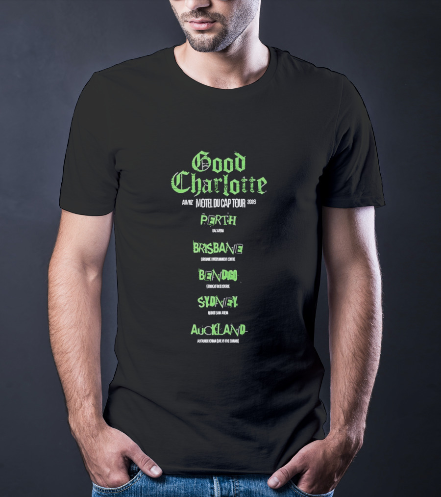 Good Charlotte Motel Du Cap Tour 2026 Perth Brisbane Bendigo Sydney Auckland T-Shirt