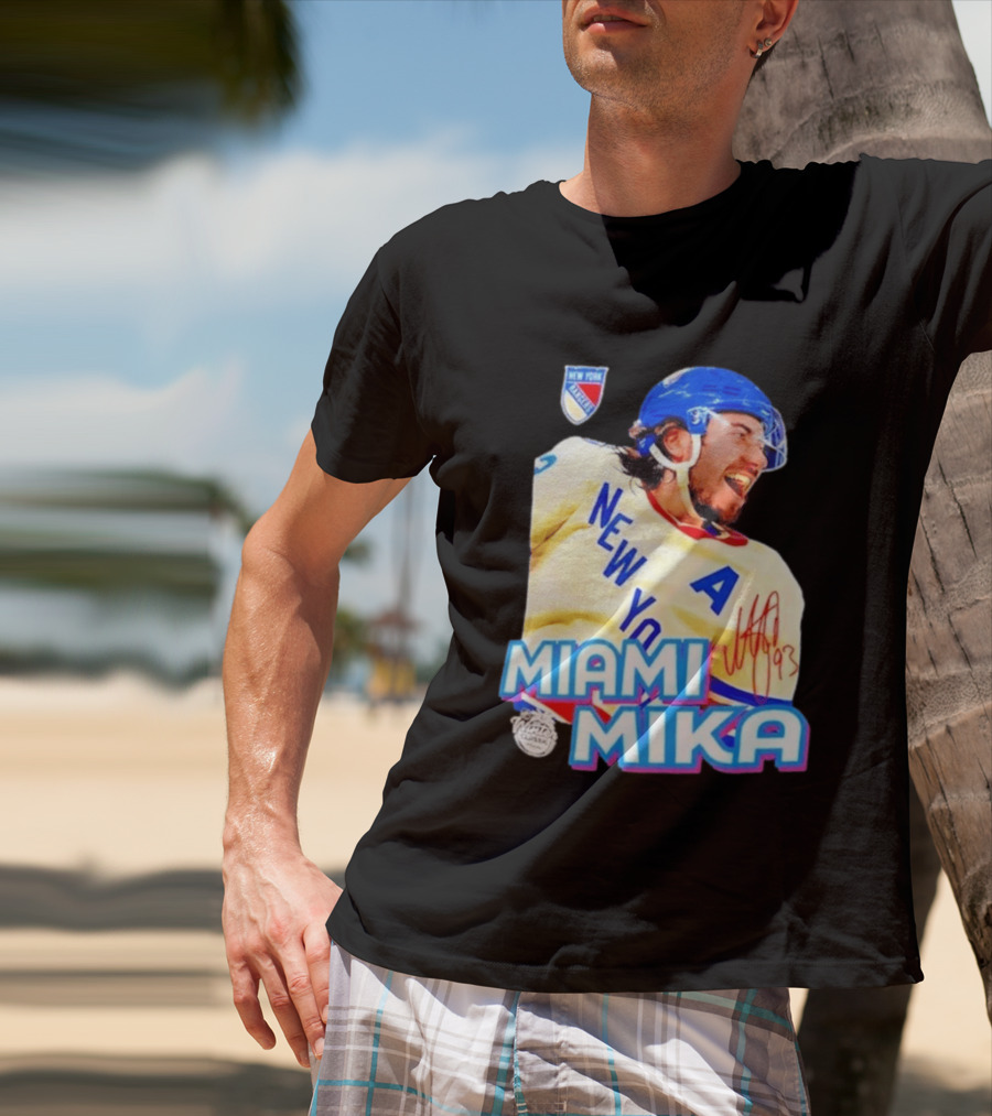 New York Rangers Mika Zibanejad Miami Mika 93 T-Shirt