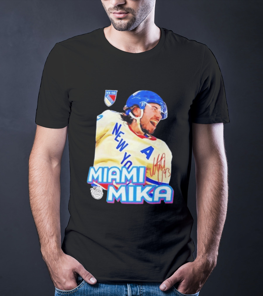 New York Rangers Mika Zibanejad Miami Mika 93 T-Shirt