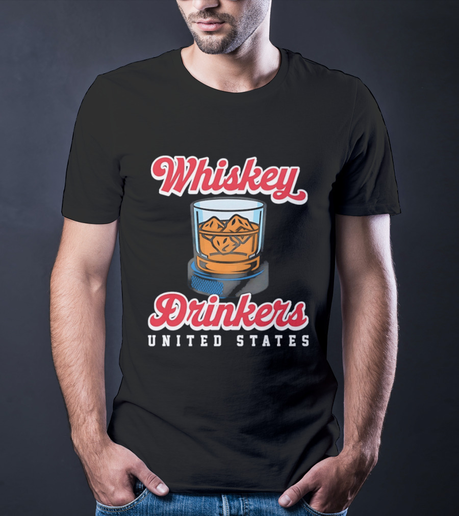 Whiskey Drinkers Ice Hockey United States Proud Fan Gear T-Shirt