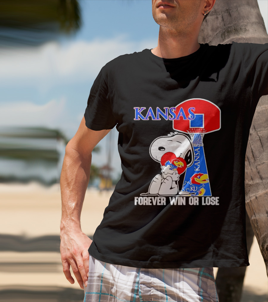 Kansas Jayhawks Basketball Snoopy Forever Win Or Lose T-Shirt
