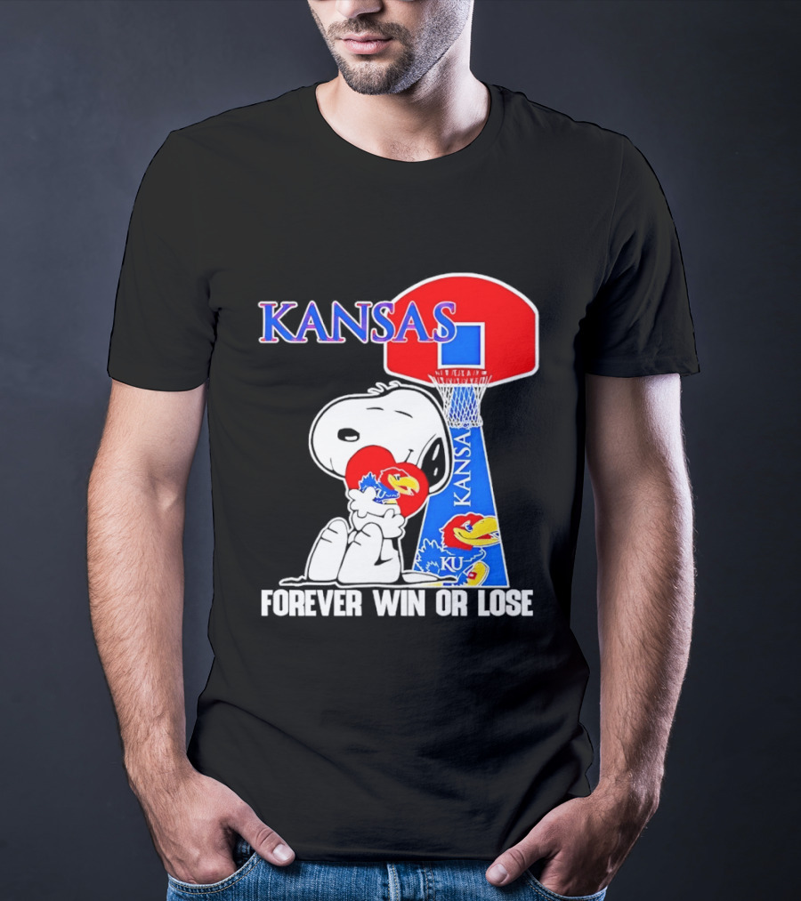 Kansas Jayhawks Basketball Snoopy Forever Win Or Lose T-Shirt