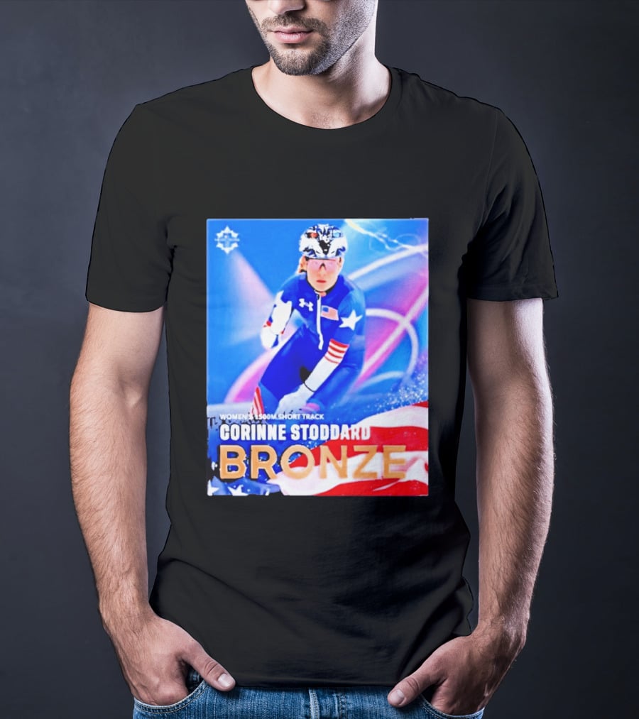 Womens 1500m Short Track Corinne Stoddard Bronze Milan Cortina 2026 T-Shirt