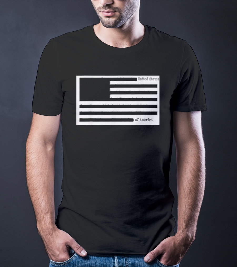 Censored American Documents Flag United States USA T-Shirt