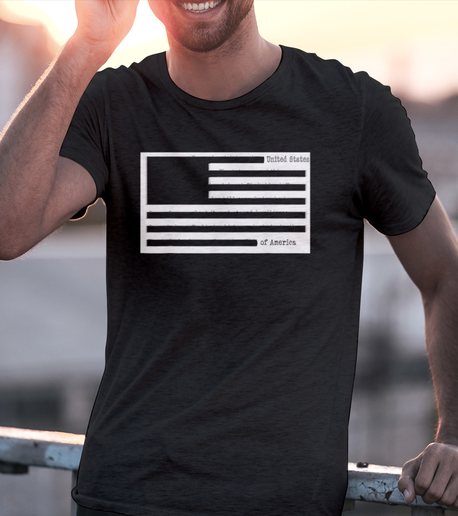 Censored American Documents Flag United States USA T-Shirt
