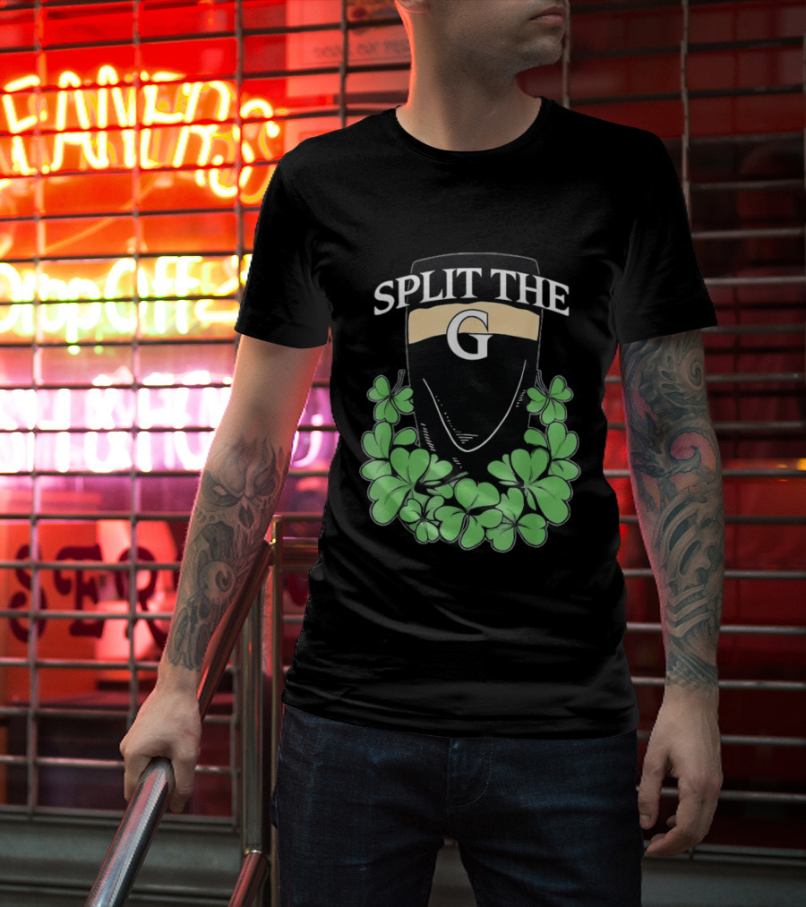 Split The G Shamrock Clover St. Patrick's Day Pint T-Shirt
