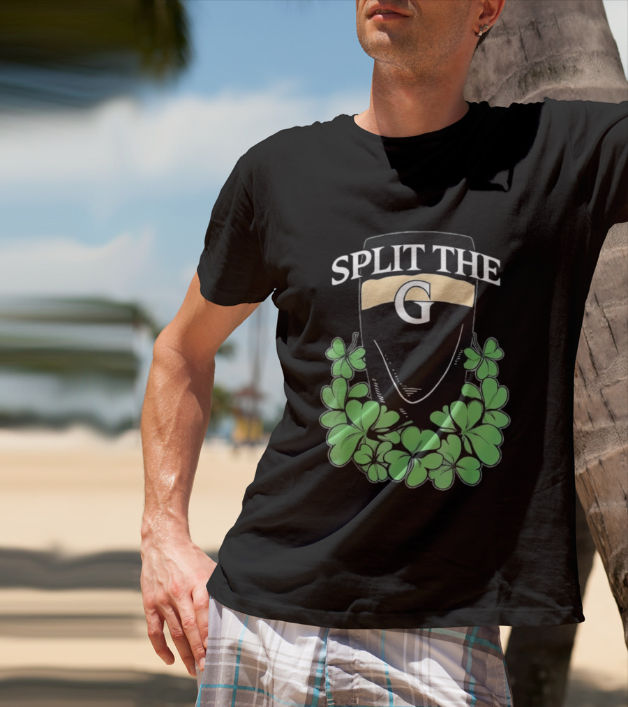 Split The G Shamrock Clover St. Patrick's Day Pint T-Shirt