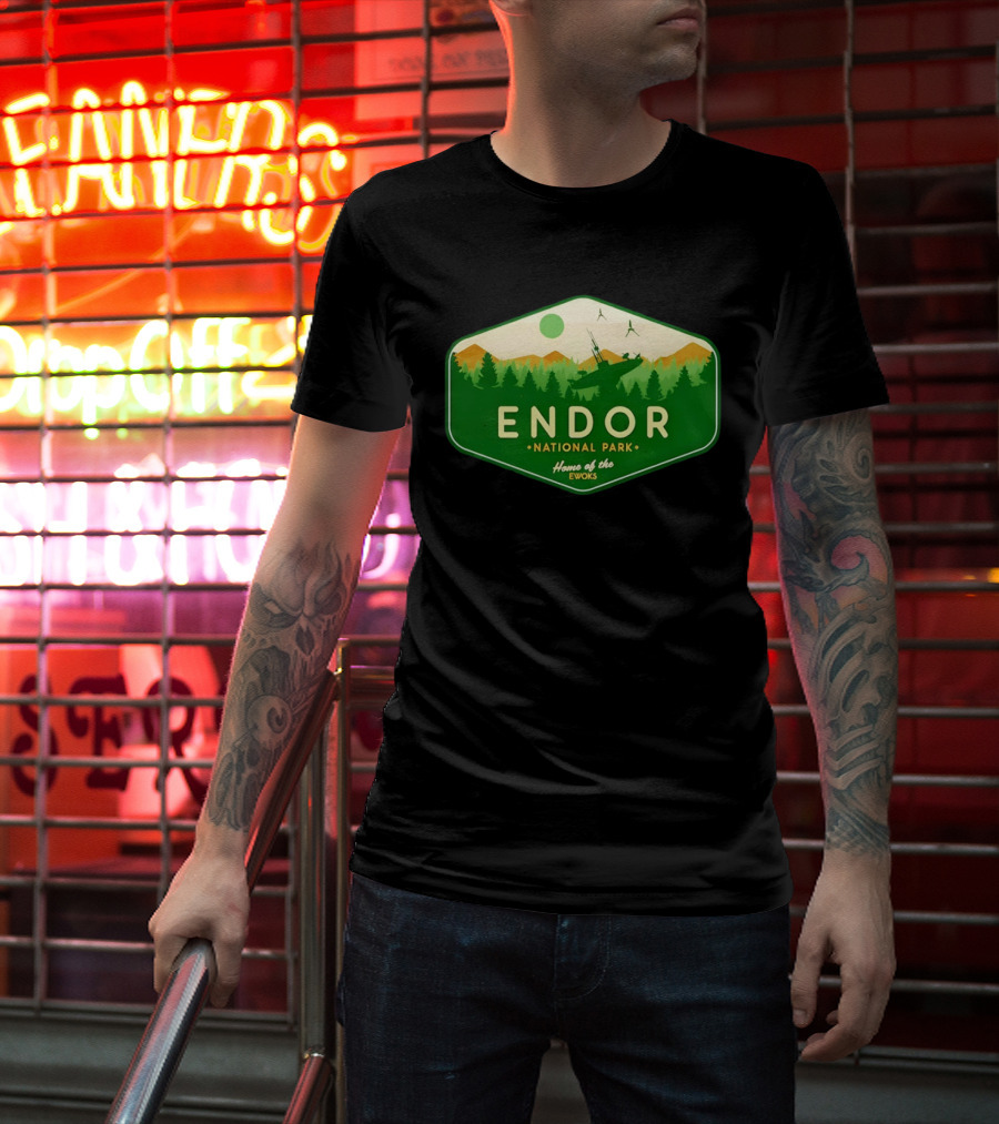 Endor National Park Home Of The Ewoks Forest Landscape Spaceships T-Shirt