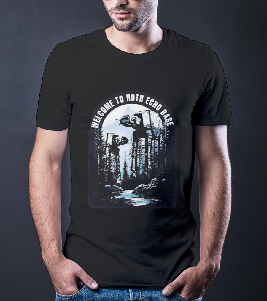 Welcome To Hoth Echo Base AT AT Walkers Forest Scene T-Shirt