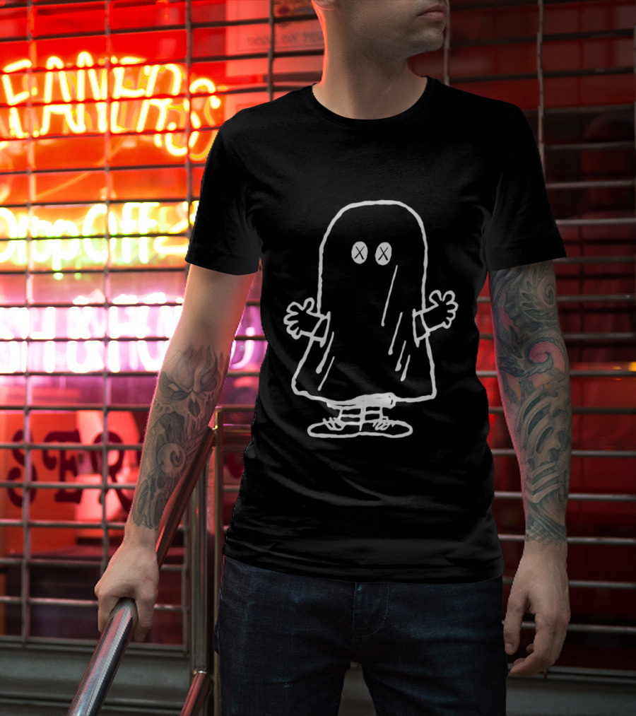 J Hope BTS Ghost White Sketch Character Drawing T-Shirt