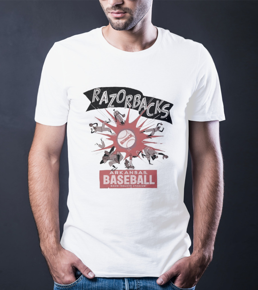 Razorbacks Arkansas Baseball The Strike Baum Walker Stadium T-Shirt