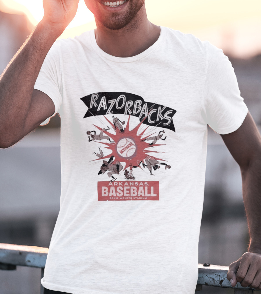 Razorbacks Arkansas Baseball The Strike Baum Walker Stadium T-Shirt