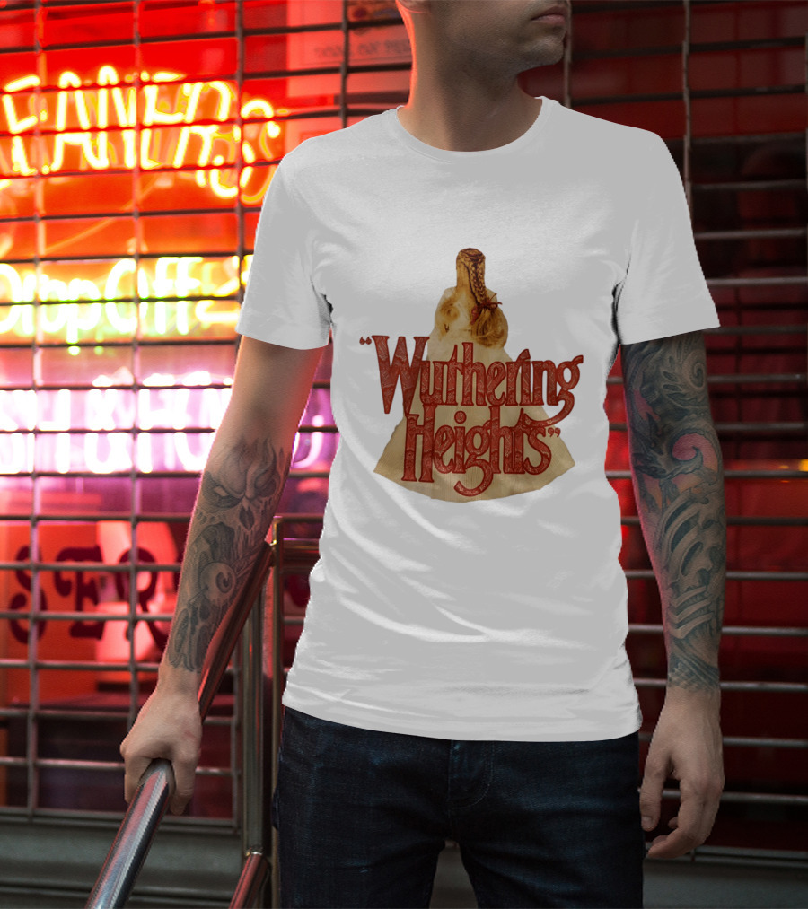 Wuthering Heights Red Text Victorian Woman Braided Hair T-Shirt