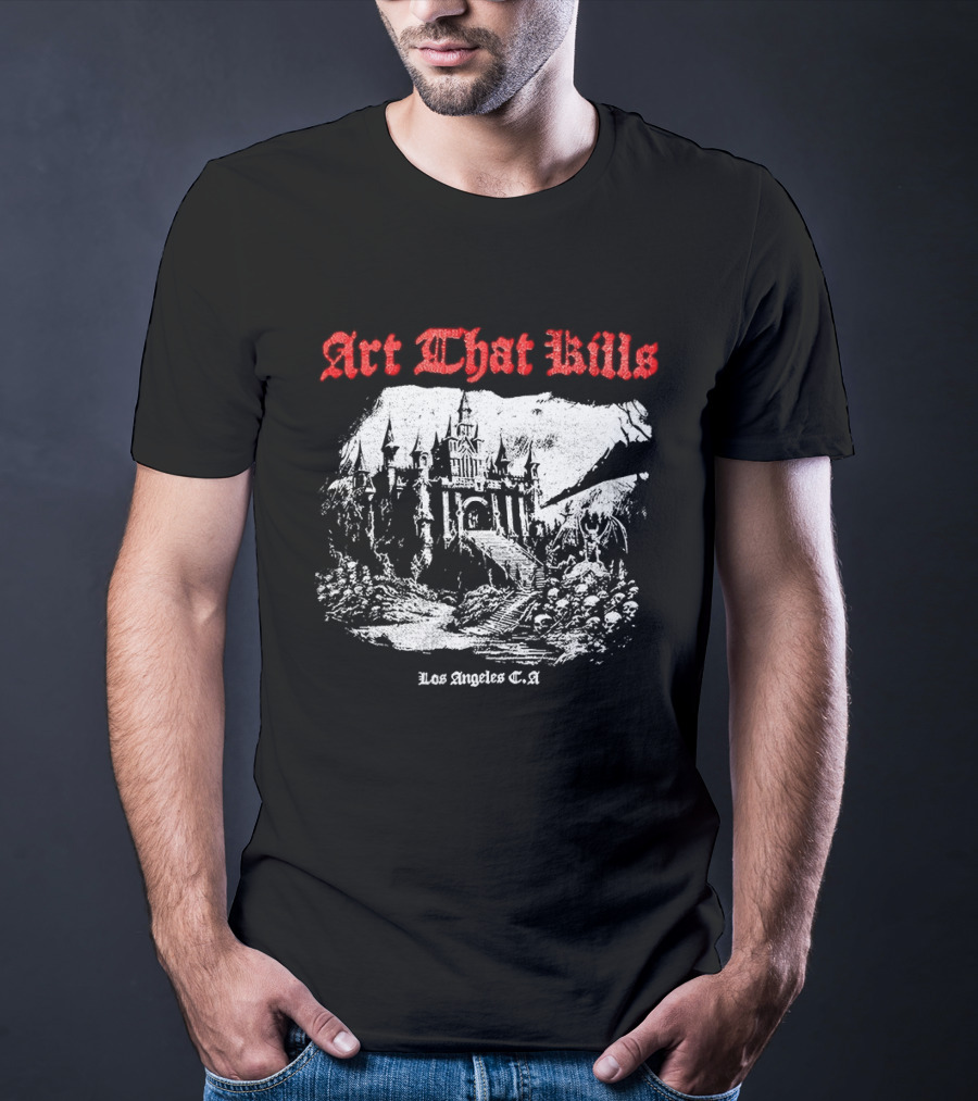 Art That Kills Los Angeles CA Haunted Mansion Scene T-Shirt