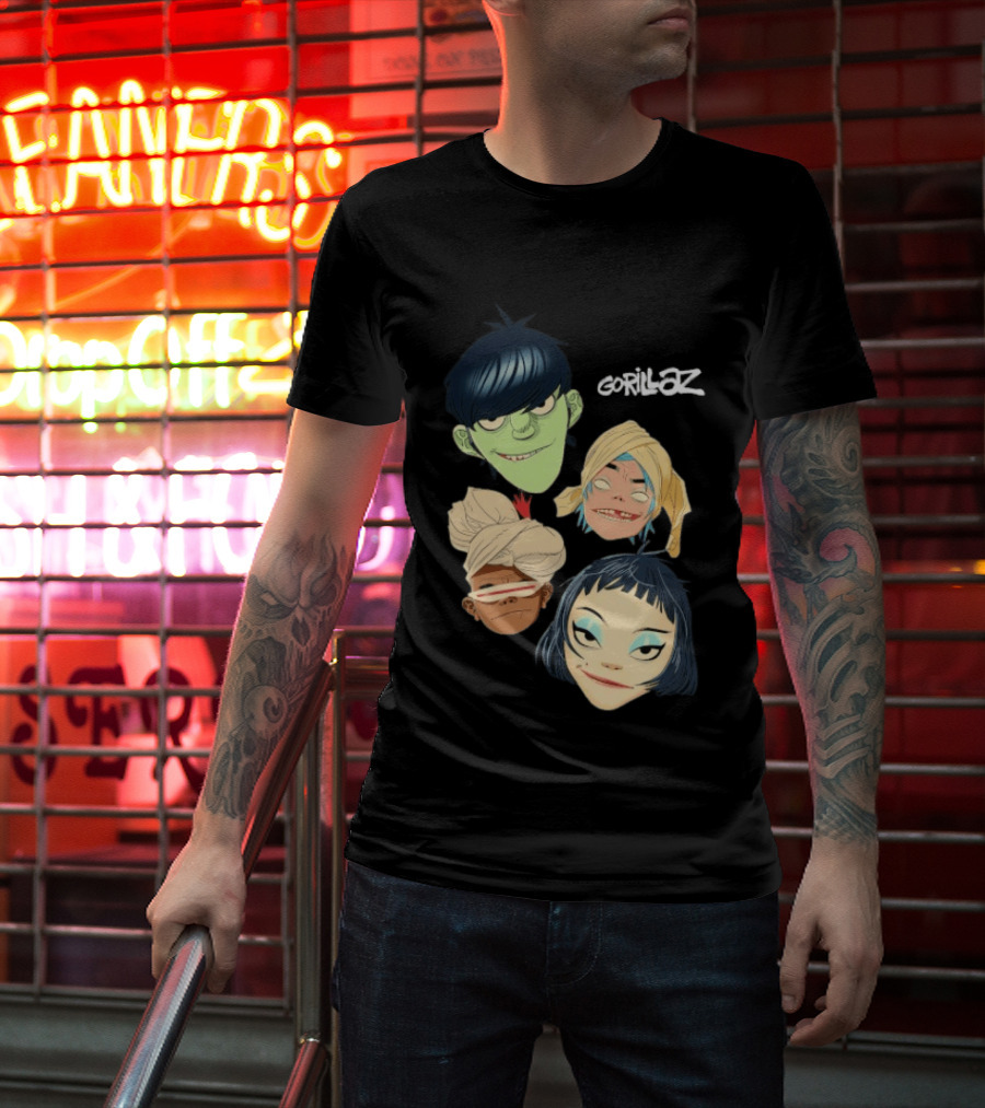 Gorillaz Band Characters The Mountain Heads T-Shirt