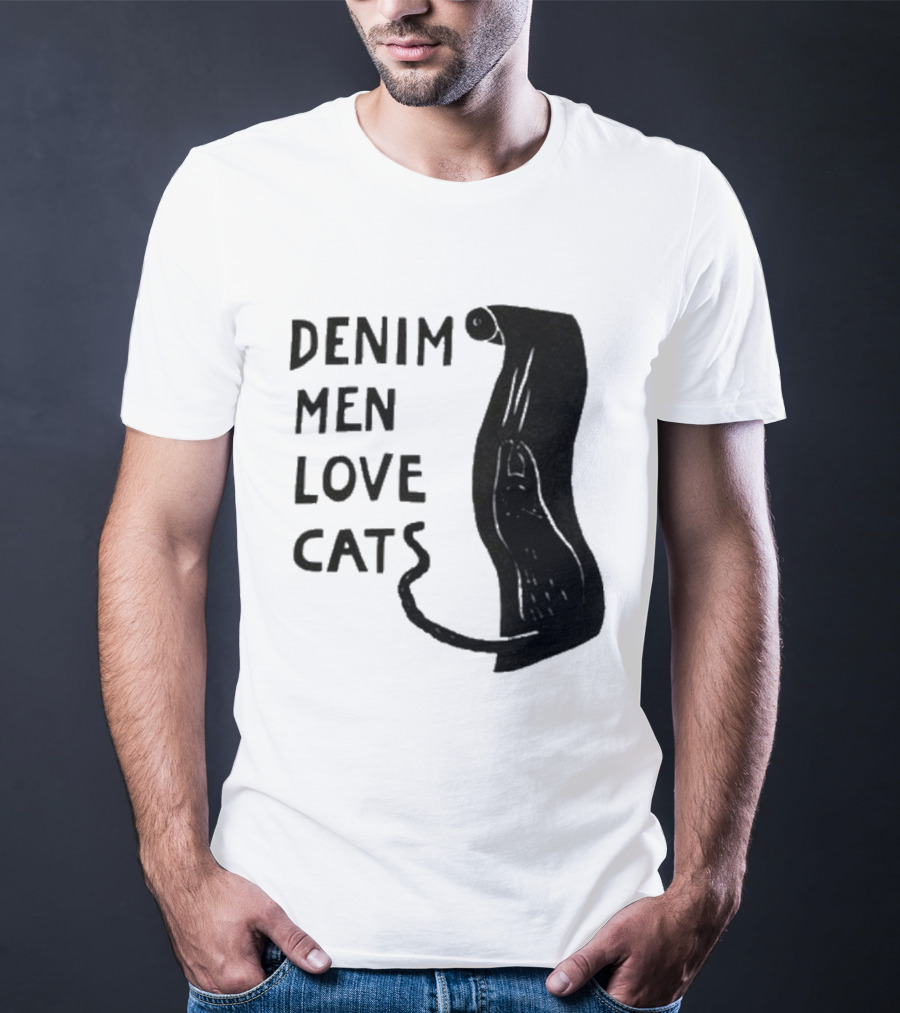 Denim Men Love Cats Feline T-Shirt
