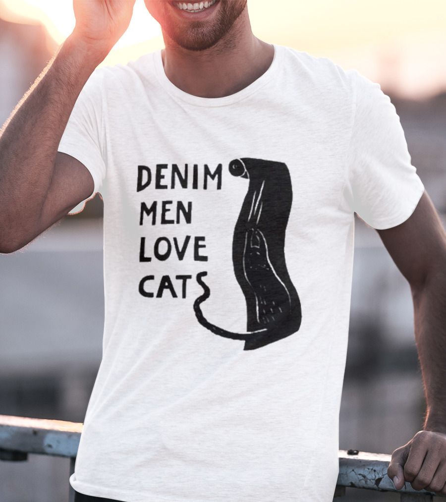Denim Men Love Cats Feline T-Shirt