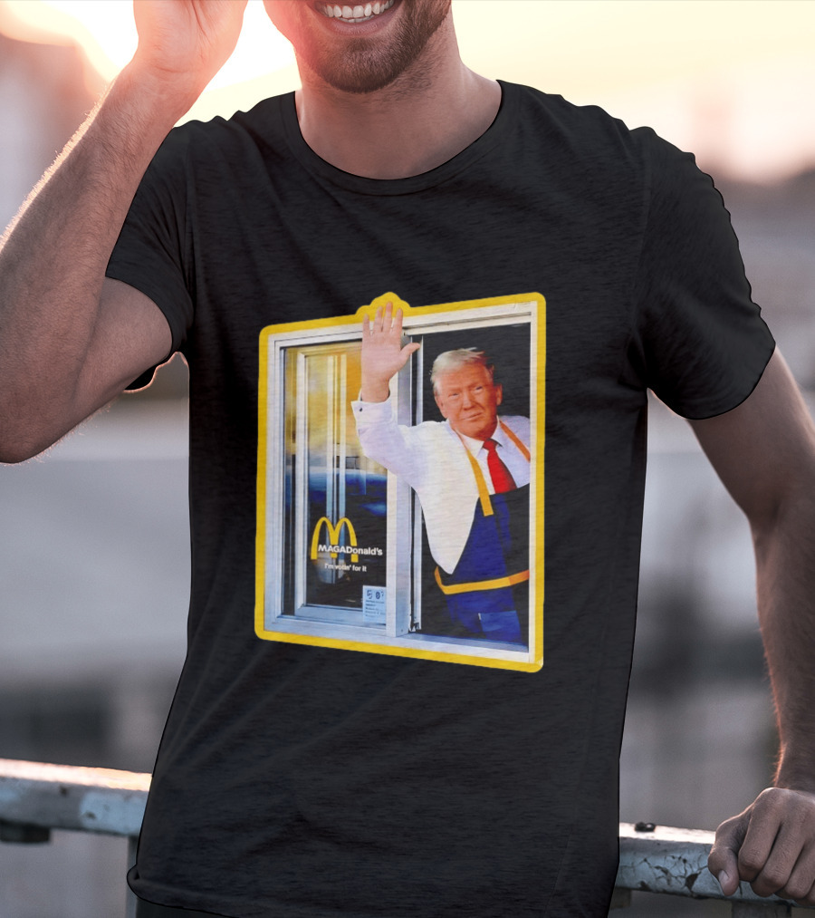 MAGA Donald's I'm Votin' For It Drive Thru Window Mockup T-Shirt