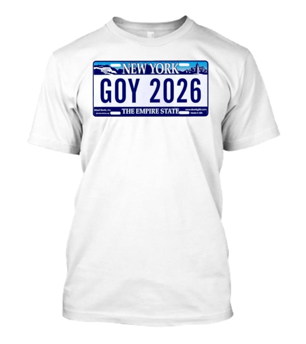 New York Goy 2026 The Empire State License Plate T-Shirt
