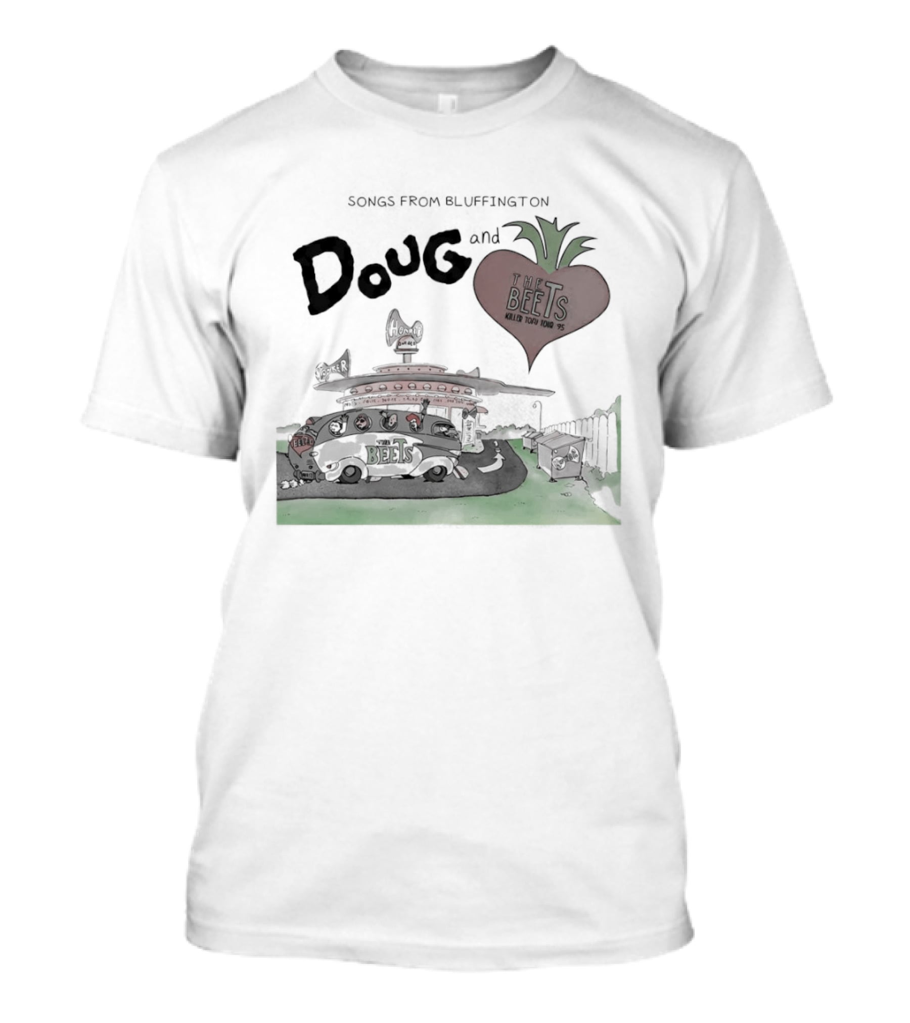 Songs From Bluffington Doug And The Beets Killer Tofu Tour Vintage Cartoon Music Festival T-Shirt